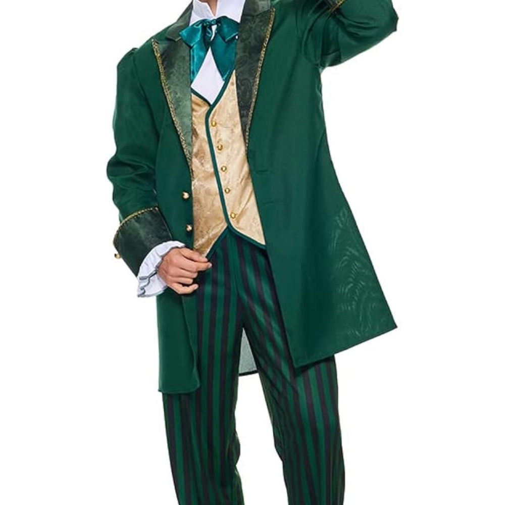 Mad Hatter Green and Gold Costume Suit